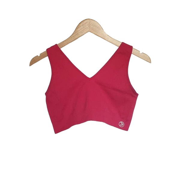 SAVVI Other - Savvi V Neck Textured Ribbed Ashtanga Sports Bra Size Medium